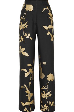 Dries Van Noten | Metallic floral-jacquard wide-leg pants | NET-A-PORTER.COM
