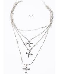 silver layered cross necklace - Google Search