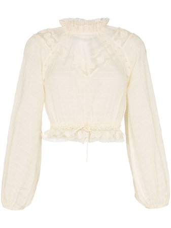 Zimmermann high-neck ruffle chiffon blouse $595 - Shop AW19 Online - Fast Delivery, Price