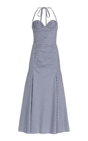 Ruched Bodice Cotton Midi Dress By Carolina Herrera | Moda Operandi