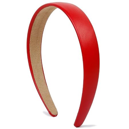 Amazon.com : Red Headbands for Women 1 Inch Wide Thick Red Hairband Faux Leather Headband for Women and Girls Fashion Plastic Hard Head Band Solid Colors : Beauty & Personal Care