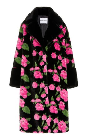 Liliana Floral-Print Faux Fur Coat by Stand Studio | Moda Operandi