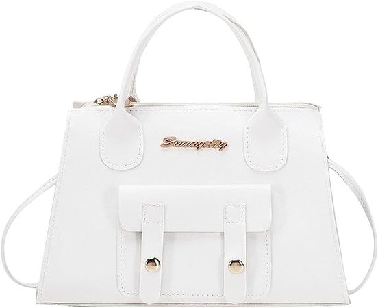 Amazon.com: Large Tote Bags for Women with Zipper Women Messenger Bag Fashion New Pattern Solid Simple Handbag Shoulder Bag (Color : White, Size : One Size) : Clothing, Shoes & Jewelry