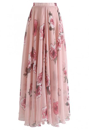 Pink Rose Panache Maxi Skirt - Skirt - BOTTOMS - Retro, Indie and Unique Fashion