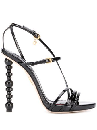 Dsquared2 Beaded Heel Strappy Sandals HSW014602500001 Black | Farfetch