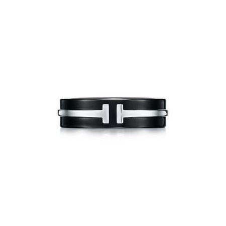 Tiffany T Two ring in titanium and sterling silver. | Tiffany & Co.