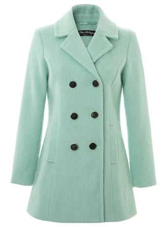 Mint-Green Double-breasted Coat