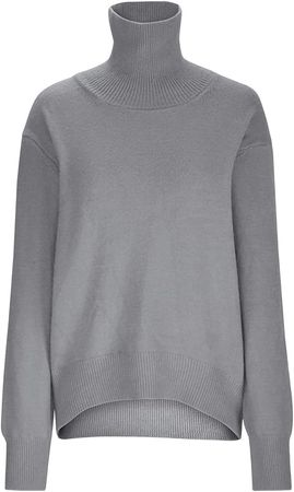 Herrnalise Oversized Turtleneck Sweaters for Women Lightweight Trendy Autumn Winter Knitted Sweater 2022 Pullover Sweater Gray at Amazon Women’s Clothing store
