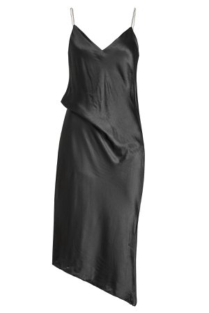 Satin Dress with Asymmetric Hem Gr. US 2