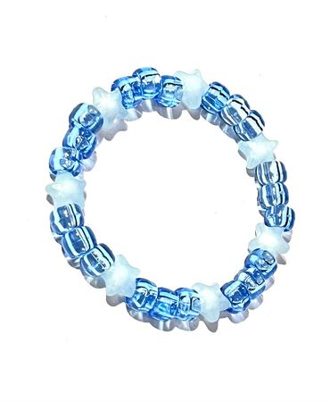 Frosty Stars Kandi Bracelet Rave Kandi Cutesy Blue EDM Festival Accessories Preppy Winter Gift Ideas Single Decora Aesthetic Fairy Kei - Etsy