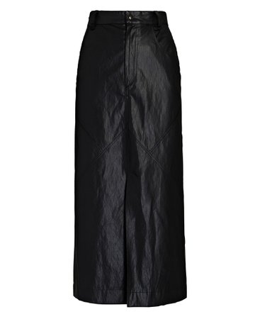 Isabel Marant Cecilia Faux Leather Midi Skirt | INTERMIX®