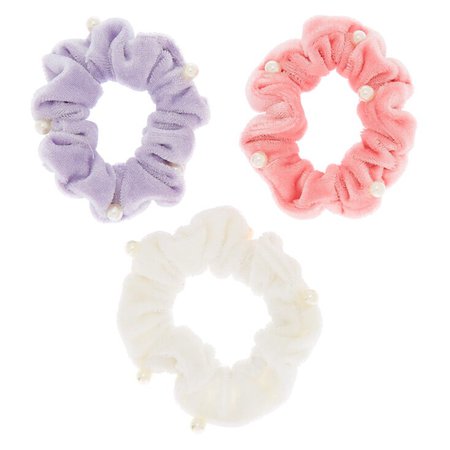 Multicolored Pearl Scrunchie Set