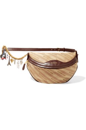 Balenciaga | Souvenir embellished leather-trimmed jacquard belt bag | NET-A-PORTER.COM