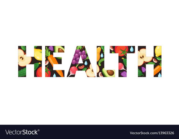 Word health isolated Royalty Free Vector Image