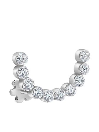 Maria Tash 18kt White Gold Invisible Set Diamond Curve Earring - Farfetch