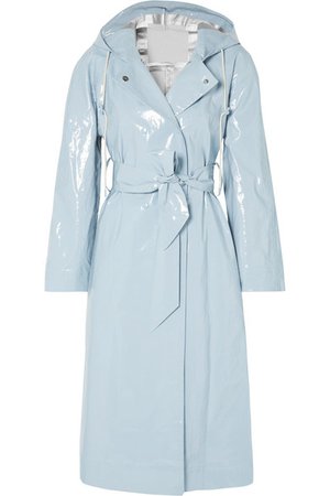 ALEXACHUNG | Hooded belted coated cotton-blend raincoat | NET-A-PORTER.COM
