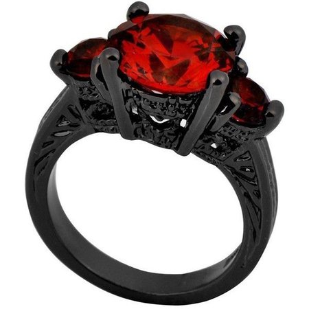 Ruby Red & Black Ring