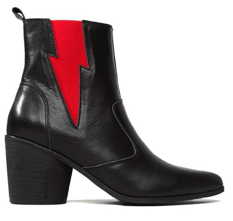 Black and Red Ankle Boots
