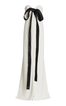 Bow-Embroidered Silk-Blend Gown By Oscar De La Renta | Moda Operandi