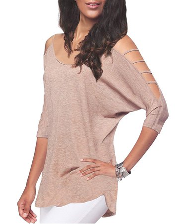 iGENJUN Women's Casual Loose Hollowed Out Shoulder Three Quarter Sleeve Shirts at Amazon Women’s Clothing store: