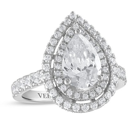 Vera Wang WISH Diamond Engagement Ring 3 ct tw Pear/Round 14K White Gold | Jared