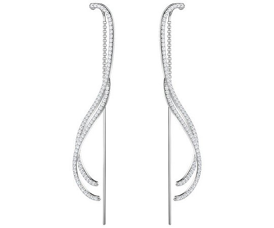 Boucles d'oreilles Lemon Chain, blanc, métal rhodié - Bijoux - Swarovski Boutique en ligne