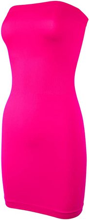 Amazon.com: KMystic Seamless Strapless Tube Slip Dress (Neon Pink) One Size: Clothing