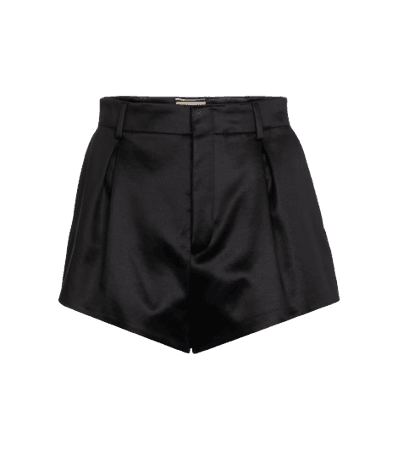SAINT LAURENT Cotton-blend satin shorts