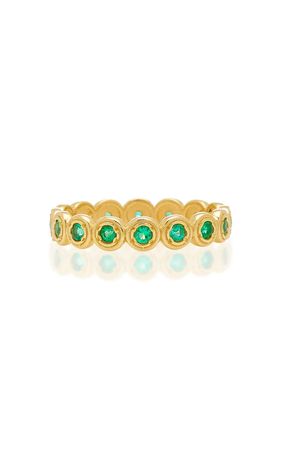 Nesting Gem Emerald and 18K Gold Eternity Ring by Octavia Elizabeth | Moda Operandi
