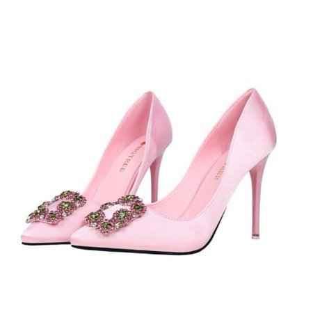 Big Tree Women's Rhinestone Adorn High Heel Shoes - Pink | Konga Online Shopping