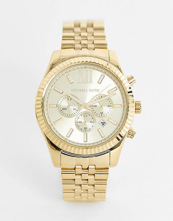 Asos Michael Kors | ShopLook | gold MK8281 watch chronograph Lexington ASOS