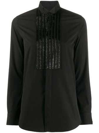 Saint Laurent Beaded Pintuck Shirt | Farfetch.com