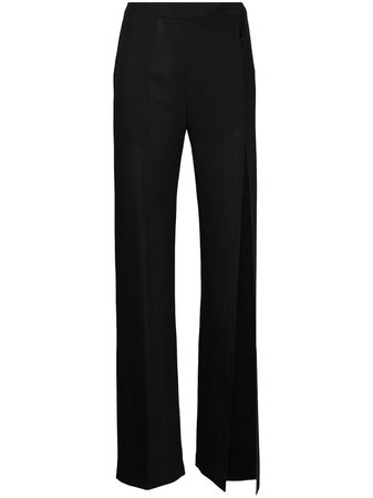Ann Demeulemeester high-waisted slit trousers black 20021432170 - Farfetch
