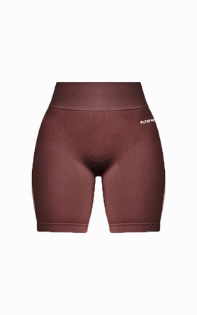 *clipped by @luci-her* PLT Chocolate Seamless Sport Cycle Short | PrettyLittleThing USA
