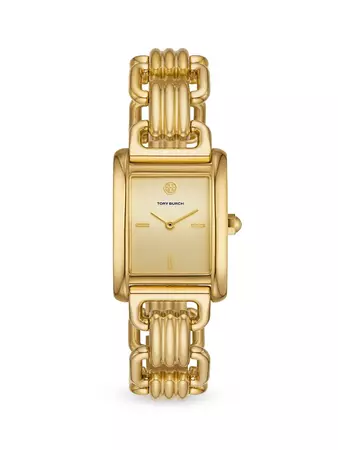 Shop Tory Burch Eleanor Goldtone Stainless Steel Bracelet Watch | Saks Fifth Avenue