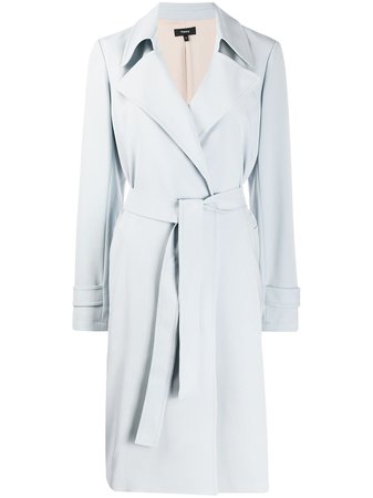 Theory Belted Trench Coat J0709411 Blue | Farfetch