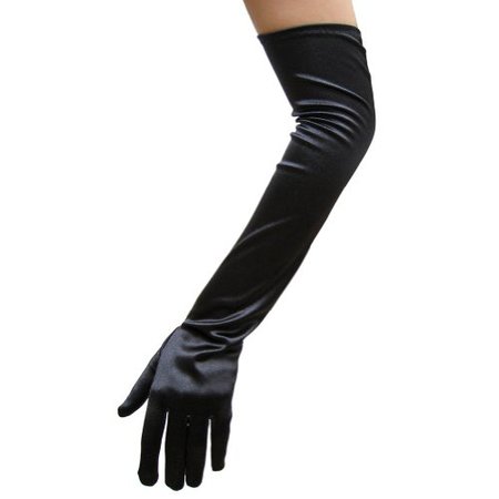 long silk gloves black