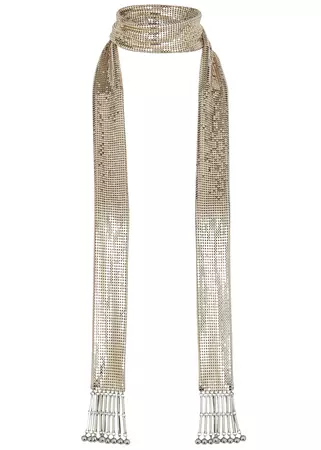 RABANNE Pixel fringed chainmail scarf - Harvey Nichols