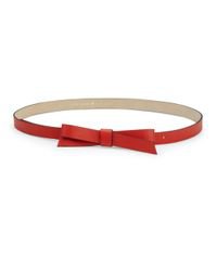 Kate Spade Patent Leather Bow Belt in Coral (Red) - Lyst