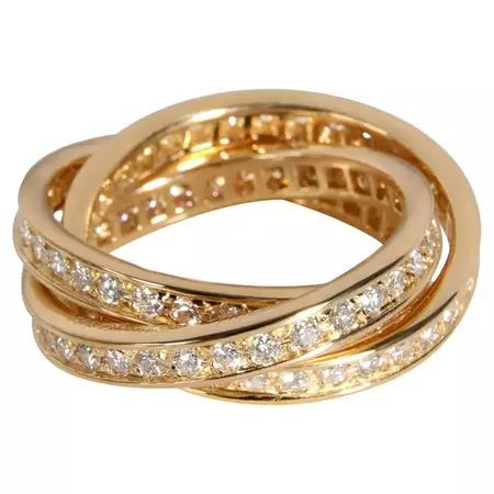 Cartier Trinity Diamond Ring in 18K Yellow Gold 1.5 CTW For Sale at 1stDibs | cartier trinity ring yellow gold, cartier mens ring, cartier trinity ring price