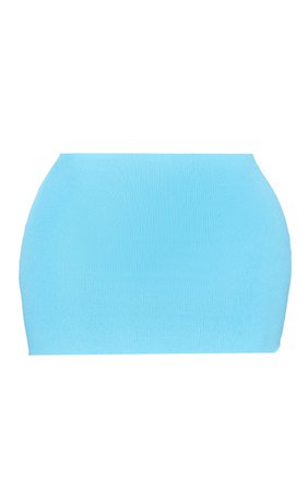 Shape Bright Blue Rib Raw Hem Micro Mini Skirt | PrettyLittleThing USA
