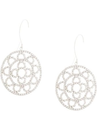 Silver AREA Crystal Chain Crochet Earrings | Farfetch.com