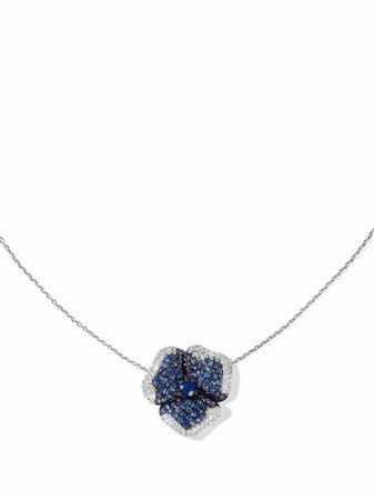 AS29 18kt White Gold Bloom Sapphire And Diamond Necklace - Farfetch