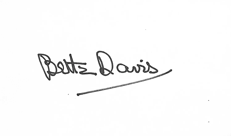 Bette Davis Signature