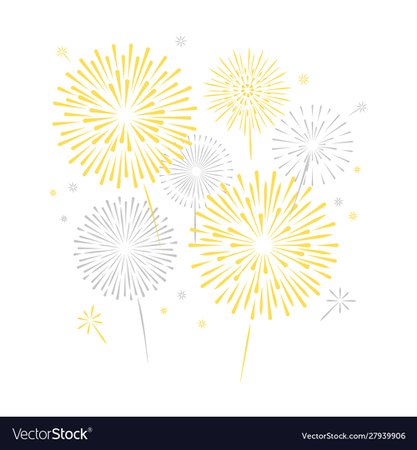 Golden silver fireworks Royalty Free Vector Image
