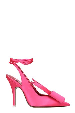The Attico Slingback Pumps In Rose-pink Tech/synthetic