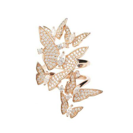 Fashiontage - Black Sterling Silver Butterfly Zircon Earring Ring Jewelry Set
