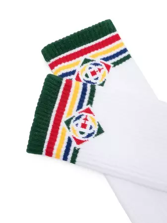Casablanca logo-embroidered Ribbed Socks - Farfetch