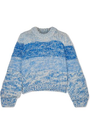 GANNI | Julliard striped mohair and wool-blend sweater | NET-A-PORTER.COM