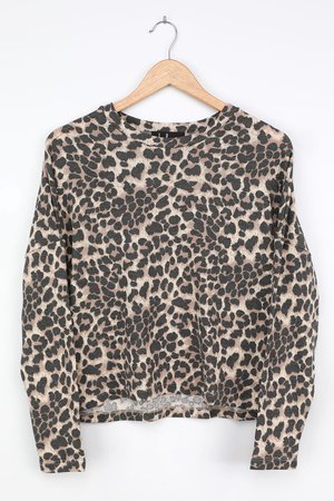 Beige Leopard Print Top - Thermal Top - Waffle Knit Top - Lulus